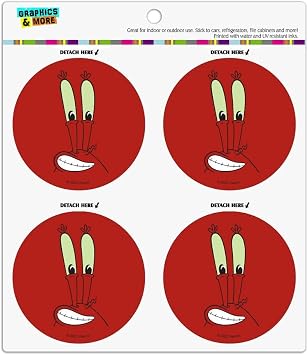 SpongeBob Mr. Krabs Face Refrigerator Fridge Locker Vinyl Circle Magnet Set