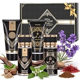 Mens Shower Gel Fragrance Gift Set, 2 x 75ml Shower Gels +2 x 100ml Perfume Gift for Men - Woody Notes, Oud for Men, Gifts for Him, Birthday Valentine Fathers Day Christmas Mens Gift