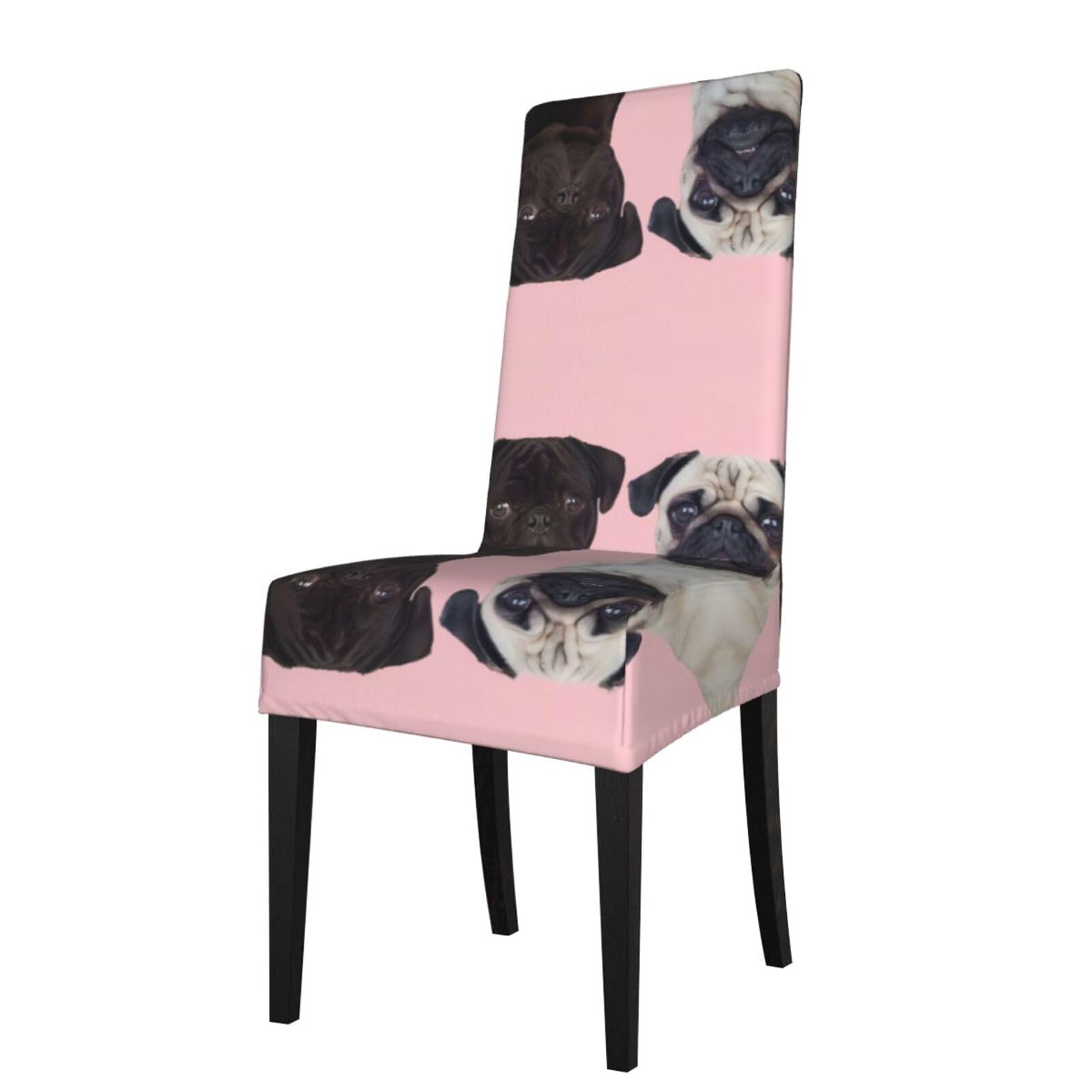 Hlsbssl Black Dog Printed Dining Chair Covers, Fully Enclosed, Removable And Washable, Suitable For Family Banquets And Celebrations