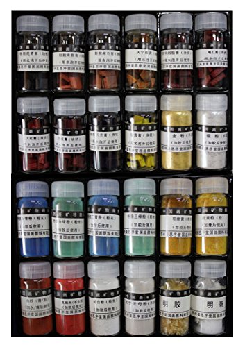 Easyou Jiangsixu Tang Traditional Professional Chinese Painting Color Powder Pigment Made from Natrual Mineral and Plant 5g(0.18oz) x24colors
