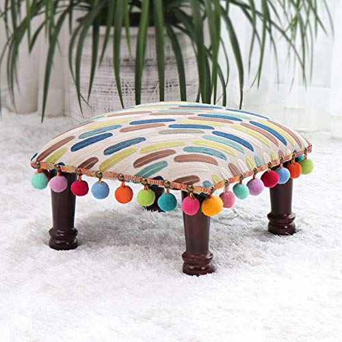 Pouf carré tissu 4 pieds bois robuste pour une décoration durable