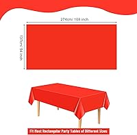 Vista 2 de PLULON 6 Pzas Manteles de Colores Arcoíris de Plástico Desechables Cubierta de Mesa para Mesas Rectangulares 54 x 108 Pulgadas Mantel Impermeable 6