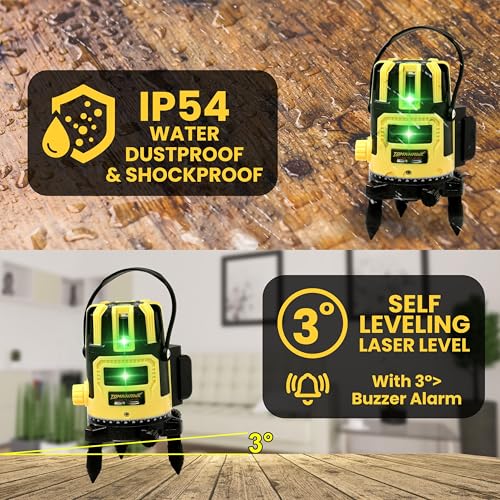 Image of Tomahawk TLL-A-05 Laser Level | 30m (98 feet) | 5-Line | Laser Level for Home, Workshop & Professional Use