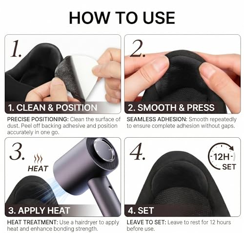 Shoe Heel Repair, 4 Pairs Inside Shoe Heel Patch Pad for Holes - Additional View