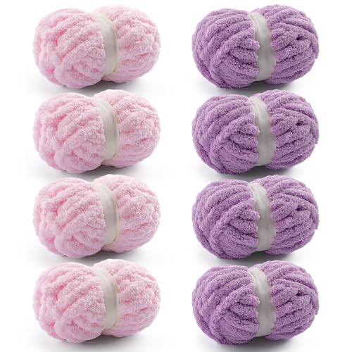 Chunky Yarn for Hand Knitting, Chunky Chenille Blanket Yarn for Crocheting