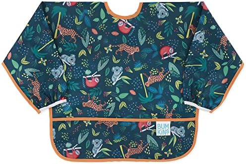 Bumkins Bibs, Baby and Toddler Bibs, Bibs for Girls and Boys 6-24 Months, Long Sleeve Bib, Baby Bibs for Eating, Lightweight Waterproof Fabric Sleeved Smock