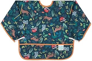 Bumkins Bibs, Baby and Toddler Bibs, Bibs for Girls and Boys 6-24 Months, Long Sleeve Bib, Baby Bibs for Eating, Lightweight Waterproof Fabric Sleeved Smock