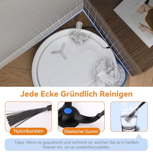 24 Stück Zubehör für Ecovacs Deebot T50 Pro Omni / T50 Omni / T50 Pro Omni Gen2 Saugroboter, 1 Hauptbürste 6 Staubbeutel 6 Wischpads 4 Filter 6 Seitenbürsten 1 Reinigungsbürste