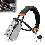 KAYCENTOP Car Steering Wheel Lock, Seat Belt Lock, Car Locks Anti-Theft Device with Aluminum Alloy Lock Housing, Max 17 Inch Length, High Visibility and Light-Weight, Universal Fit, 3Keys(Black)