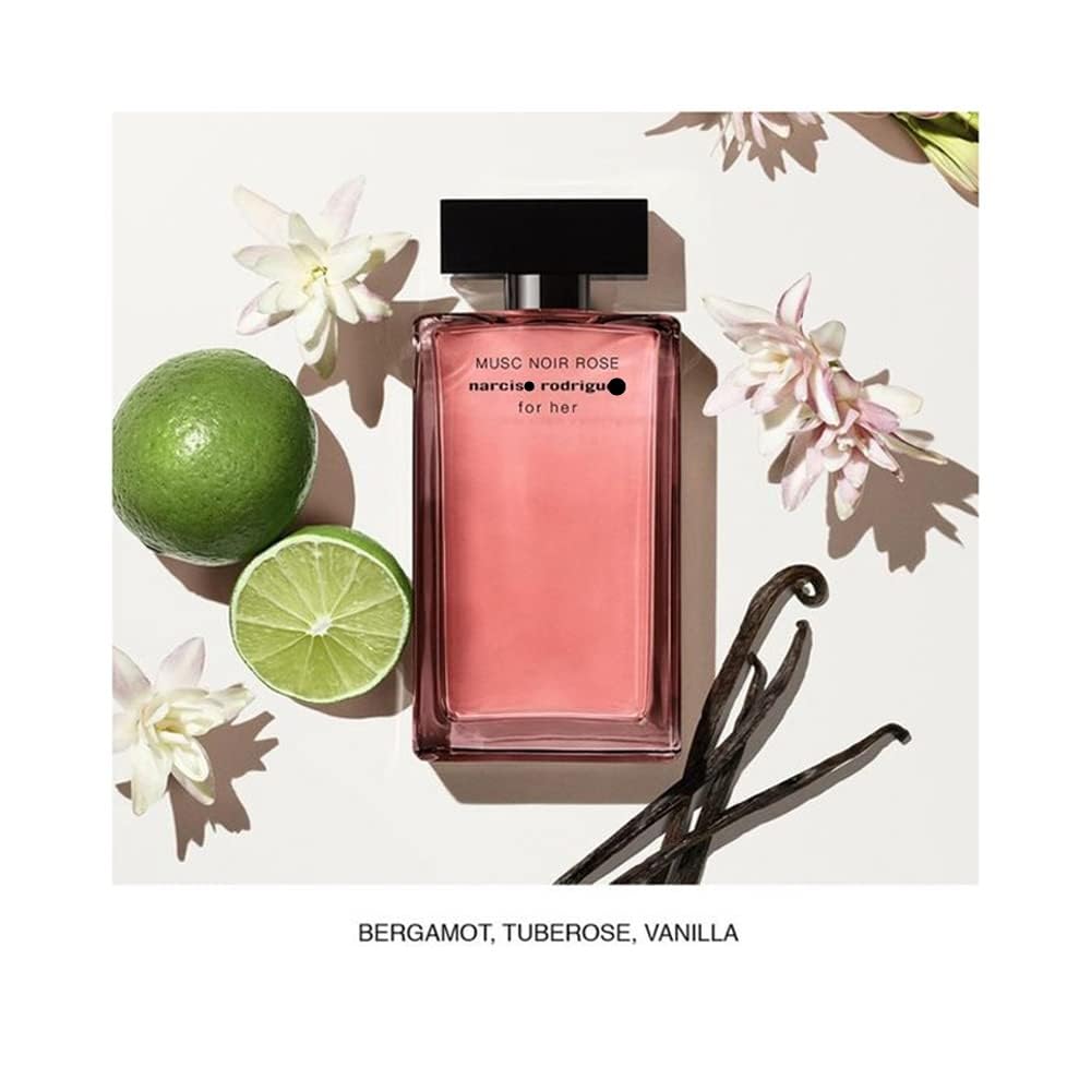 Narcis Musc Noir Rose for Her Eau de Parfum, 100 ml | Perfumy damskie, kwiatowy zapach, nuty piżma i róża, różowa butelka