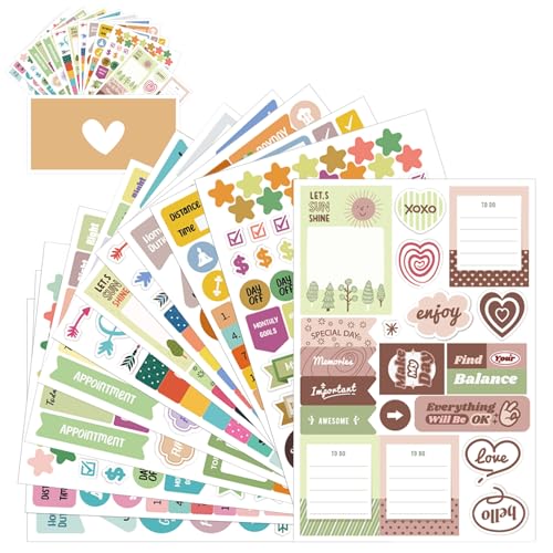 Holiday & Daily & Monthly Planner Stickers - 12 Sheet