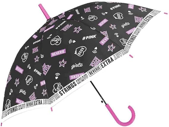 Amazon Co Jp 傘 女の子 55cm ジャンプ 雨傘 キッズ かわいい 子供用 ネームタグ付き 透明窓 グラスファイバー 丈夫 長傘 通学 雨具 軽量 女子 小学生 Bk ファッション