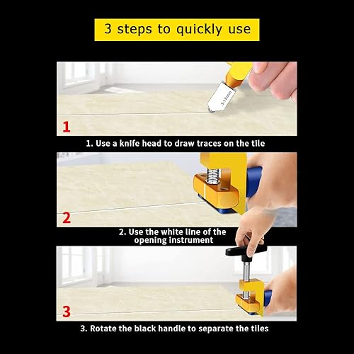 Miniatura 6 de Cortador manual de azulejos  Kit de herramientas de corte manual 2 en 1 con cuchillas de acero de tungsteno de 3 a 0.591in, cortador de vidrio,