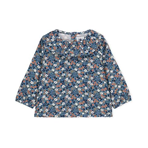 Petit Bateau Mädchen A05BQ Langärmlige Bluse aus bedruckter Baumwollgaze Cover