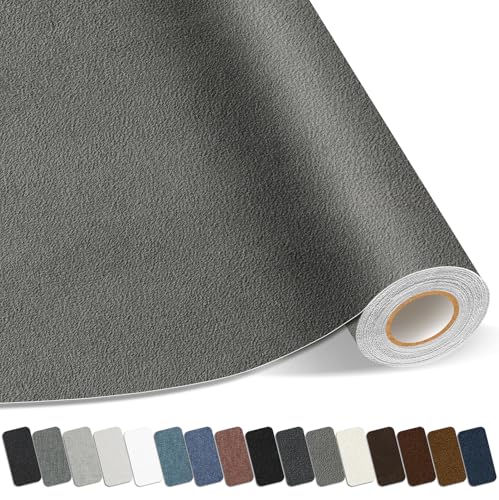 Kangshoon Suede Repair Patch, Large Self-Adhesive Fabric Repair Tape, Suede Fabric Repair Patch for Couch, Furniture, Car Interior, Sofa and Cushion(Grey, 3.5X79 Inch)
