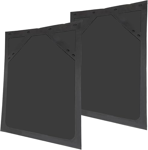 Miniatura 10 de Aletas de barro de 36 x 24 pulgadas, color negro, para semirremolque y remolque, goma resistente, 1 par