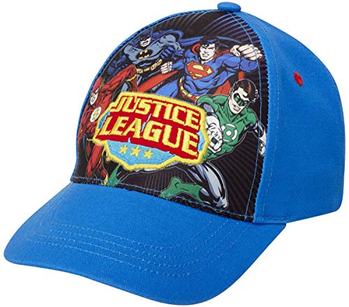 DC Comics Boysâ€™ 3D Baseball Cap: Batman, Superman, Justice League (Toddler/Boys), Size 4-7 Years, Justice League Blue