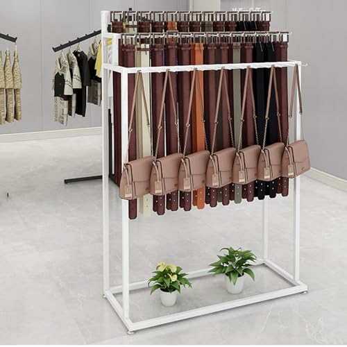 Étagère commerciale en métal avec porte-cravates et finitions luxe
