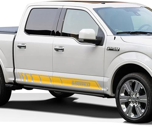 Miniatura 10 de Adhesivos Offroad Stripe Kit Limited Graphics Rocker Panel Calcomanías compatibles con Ford F150 2015-presente (negro mate)