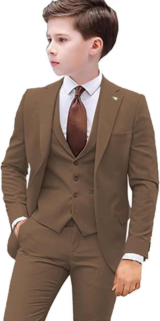 Boys Suit 3 Piece Kids Tuxedo Suit Toddler Suit for Boys Formal Wedding Suit Blazer Vest Pants