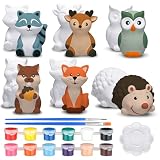 Gemscream 6 Sets Animal Painting Craft Kits Wild Animal Ceramics to Paint Safari Ceramics Ready to Paint for...
