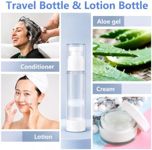 Airless Pump Bottle 50ml (1.69 fl oz) 2 Pack | Refillable Cosmetic Lotion Dispenser Bottle | Vacuum Travel Pump Container for Cream, Serum & Moisturizer - 5