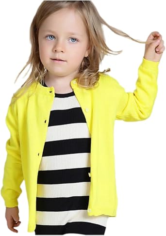 Kids Toddlers Unisex Baby Cotton Sweater Candy Color Cardigan in 29 Colors for 1 to 8 Years Old