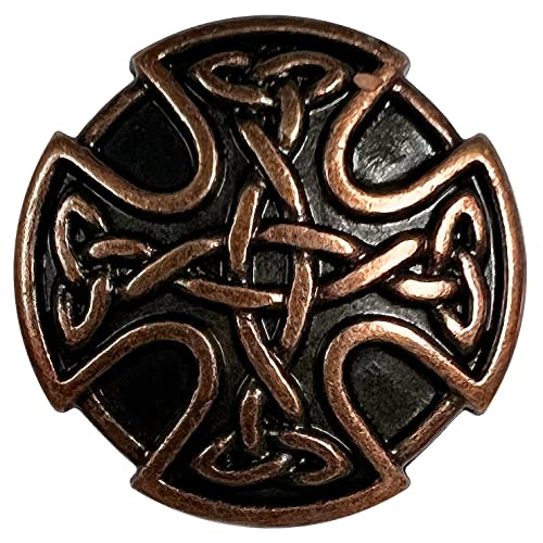 BS9977 Screw Back Celtic Cross Conchos 1 (25mm) Antique Copper Celtic Concho 10 pcs