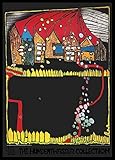 hundertwasser bilder häuser Made in Germany - Hochwertiges gerahmtes Bild, aus unserer Werkstatt direkt vom Hersteller, 100 % Handarbeit, keine Serienproduktion