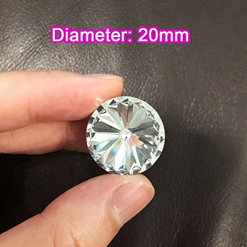 50Pcs/Lot Sofa Crystal Button Clear Color Satellite Crystal Glass Buttons Sewing Buttons Headboard Decoration Crystal Buttons Upholstery Buttons (20Mm, Clear Color) #TOP3