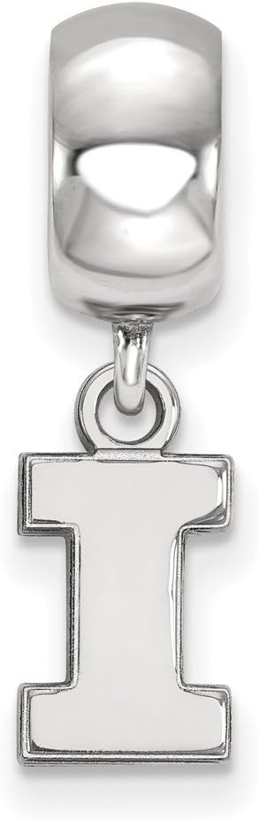 Illinois Bead Charm Extra Small (3/8 Inch) Dangle (Sterling Silver)