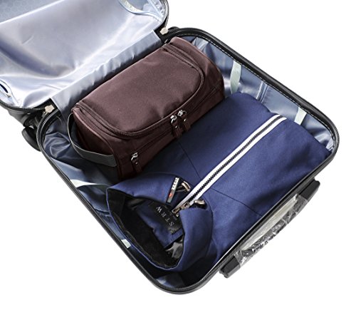 Image of Vercord Mens Toiletry Bag Wash Travel Small Shaving Dop Kit Shower Bathroom Ditty Hygiene Bag, Coffee, One Size (Hardcode), Classic