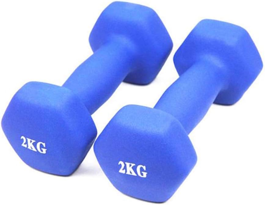 Small Dumbbells for Women,A Variety of Color Specifications Slimming Home Weight Loss Fitness Dip Plastic Dumbbell,Blue,2.2 pounds Single