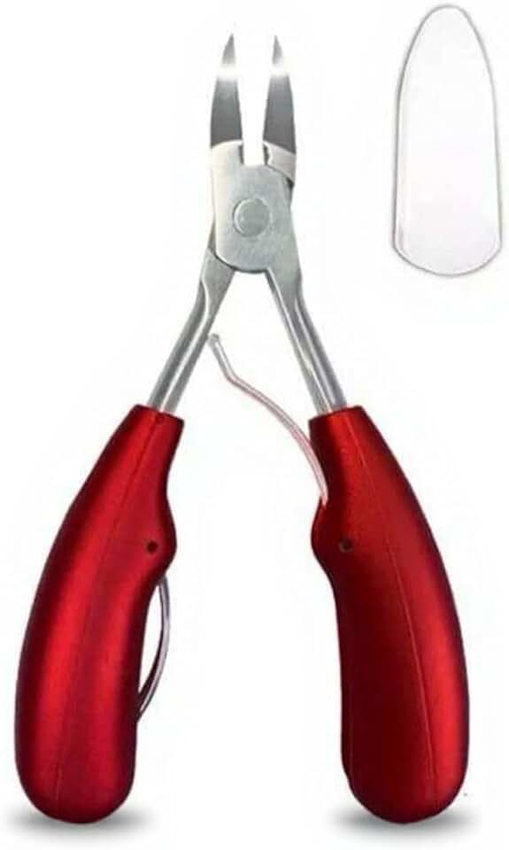 Alicate Cortador de Unha para Pés e Mãos, Aço Inoxidável, Unhas Grossas e Encravadas, 13 cm, Vermelho