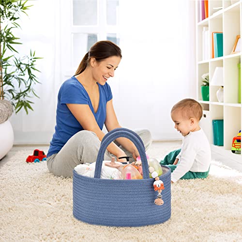 Comse Baby Diaper Caddy Organizer, Diaper Basket, Baby Car Organizer, Diaper Change Organizer, Portable Tote Bag With Divider, Baby Shower Gifts Newborn Essentials Registry Must Have, Folkstone Gray #TOP5