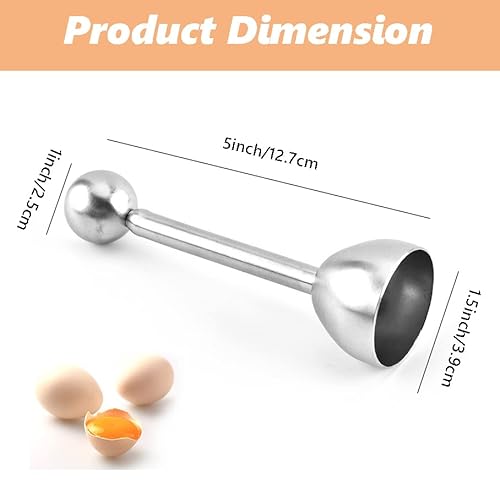 Egg Cracker Topper Stainless Steel Shell Separator Remover Eggs Cutter Egg Cutter Topper for Hard Soft Boiled Eggs and Egg Crackers - Image 2