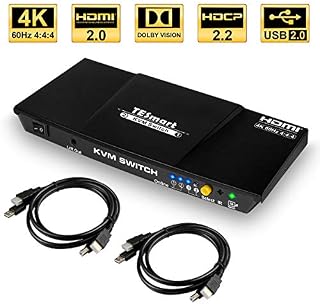 TESmart HDMI 4K@60Hz Ultra HD 2x1 HDMI KVM Switch 3840x2160@60Hz 4:4:4 with 2