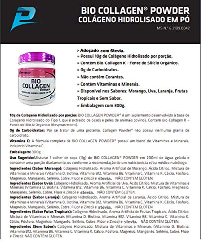 Colágeno Hidrolisado Tipo 1 Bio Collagen Powder Laranja Performance Nutrition 300 g Kit 2 Unidades