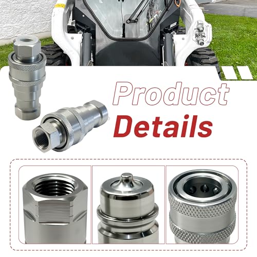 Image of 1 /2 inch Ag ISO 5675 Hydraulic Quick Connect Couplers with Poppet Valve,1 /2 inch NPT Thread,3600 PSI,Fit for Parker 8010-4 and Pioneer 4000 Series-2 Packs