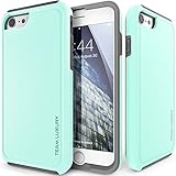 iPhone 8 Case, TEAM LUXURY Ultra Slim Defender TPU + PC [Shock Absorbent] Turquoise Premium Protective Case - for Apple iPhone 7 & iPhone 8 (Soft Mint/ Gray)