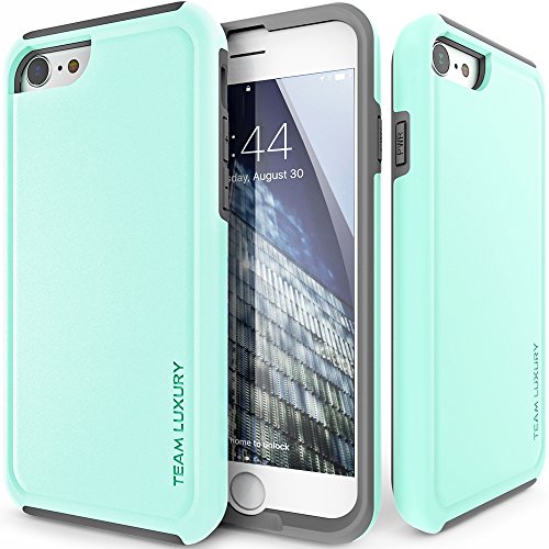 iPhone 8 Case/iPhone 7 Case, TEAM LUXURY Ultra Defender TPU + PC [Shock Absorbent] Premium Protective Case - for Apple iPhone 7 & 8 (Soft Mint/Gray)