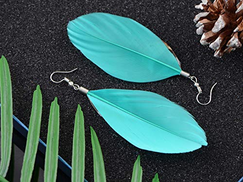 Alilang Antique Chunks Of Faux Turquoise Stones Fish Hook Fashion Earrings #TOP4