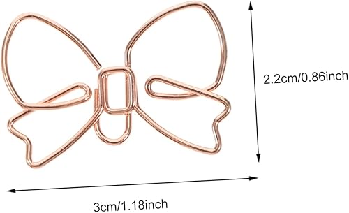 Miniatura 9 de Operitacx 100 clips de papel con lazo, bonitos clips de papel, clips de papel divertidos, pinzas decorativas para billetes, clips de papel pequeños,