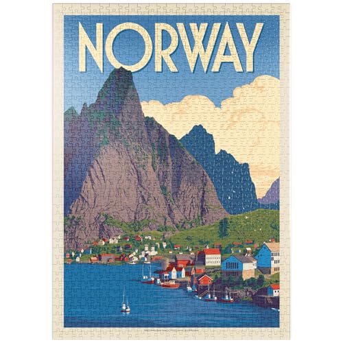 MyPuzzle Norvège : Le Pays des Fjords, Affiche Vintage - Premium 1000 Pièces Puzzle - Collection spéciale MyPuzzle de Anderson Design Group
