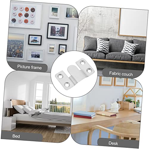 Image of GLEAVI 12pcs Stainless Steel Photo Frame Hooks Screws Interlocking Clips Heavy Duty Wall Mount Hardware for Secure Hanging of Frames and Mirrors
