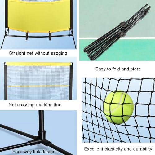 Tragbarer Rebounder-Trainer für Tennis, Pickleball, Baseball, Softbälle, Lacrosse und Hockey – Solo-Übungsnetz mit stabiler Basis