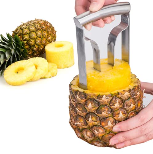 Stainless Steel Pineapple Corer,Upgraded, Reinforced, Thicker BladePeeler Premium Pineapple Cutter Corer Fruit Slicer Kitchen Tool