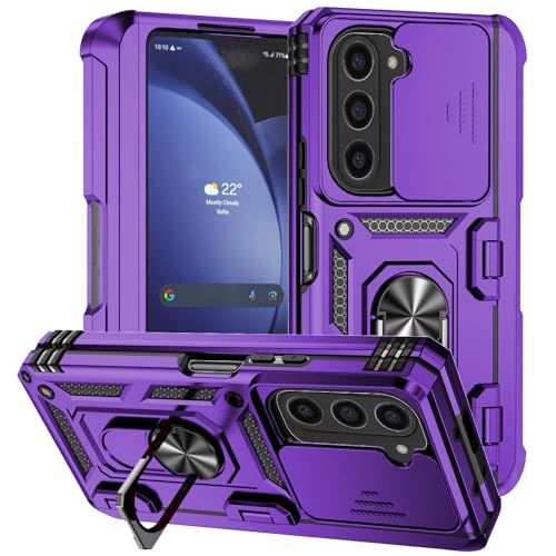 Dteck for Galaxy Z Fold 8 Ultra Case with Rotating Ring Kickstand, Purple