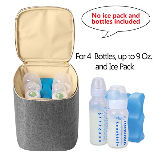 image for Teamoy Breastmilk Cooler Bag, Baby Bottles Bag for up to 4 Large 9 Oun