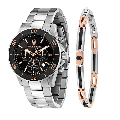 Maserati Stainless Steel Lifestyle Date Chronograph Analog Dial Color Black Men Watch - R8873600001, Black Band (B0CC2KTT2M) Amazon Price History, Amazon Price Tracker